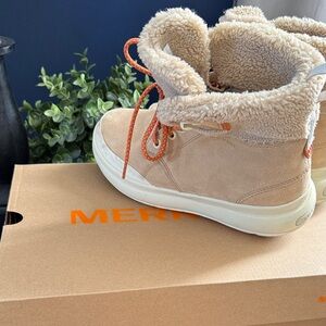 Merrell Kids Beige and Orange Cozy Boots